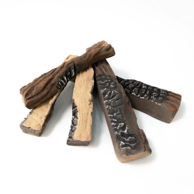 Troncos de madeira cerâmica para decoração. Pacote com 5 unidades. 5 Troncos de madeira cerâmica decorativos.