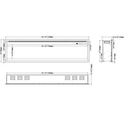 Lareira Elétrica de Parede Royal Pro140cm