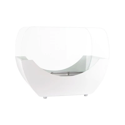 Lareira de mesa em forma de berço em branco, com queimador de 1 L Lareira de mesa em forma de berço em branco, com queimador de 1 L