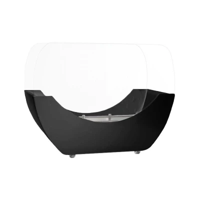 ScandiFlames - Lareira a Bioetanol de Mesa em Forma de Berço em Preto - Com Vidro de Seguranç Lareira a Bioetanol Independente em Forma de Berço Preta