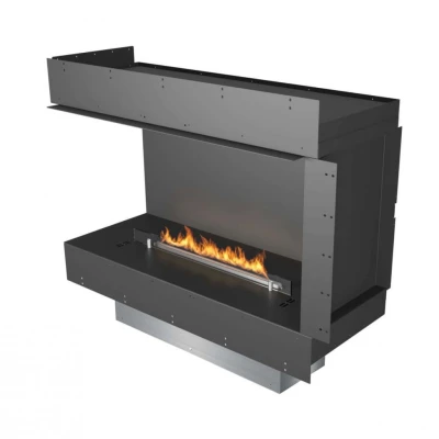 Lareira Planika de canto virada para a esquerda Lareira Planika Fires Forma 1000 de Canto Esquerdo com inserível automático de 2 lados