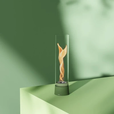 Lareira de Bioetanol de Mesa Höfats SPIN Air 900 Verde com Vidro Cilíndrico Alto
