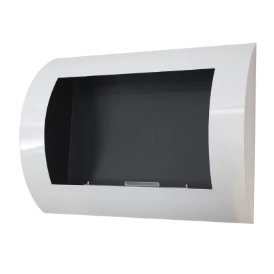 Ocean - Lareira a Bioetanol de Parede - Branco - Comprimento de 60 cm