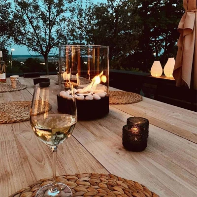 Lareiras de bioetanol redondas com vidro Chantico glassfire Planika