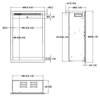 Inserto de lareira elétrica 3D Compact Aflamo 40 × 60 cm com efeito de chamas de lenha