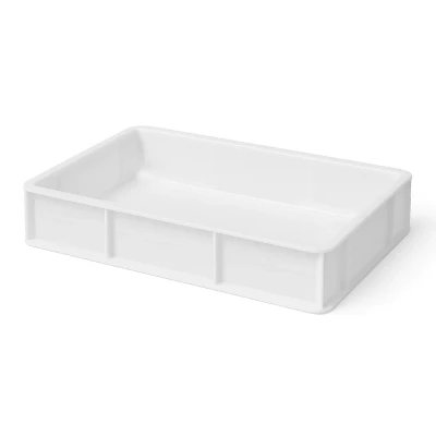 Caixa de elevação para forno de pizza que tem espaço para até 6 bolas de pizza.