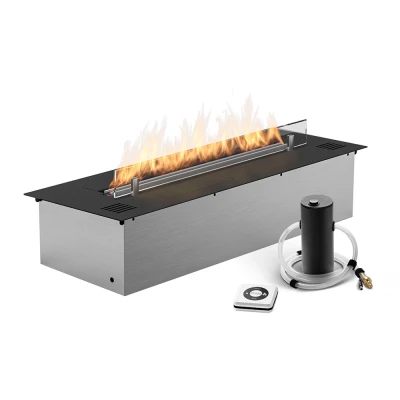 Lareira a Bioetanol Embutida de Três Lados Planika Forma com Queimador Prime Fire Lareira a Bioetanol Embutida de Três Lados Planika Forma com Queimador Prime Fire