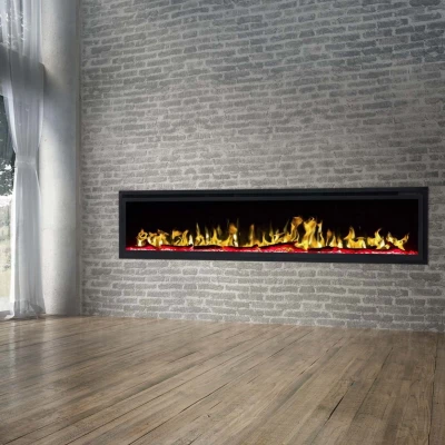 Lareira Elétrica de Parede Aflamo Royal 72\" | Compre já Lareira elétrica de parede Royal de 72 polegadas com chamas LED e cristais/troncos decorativos