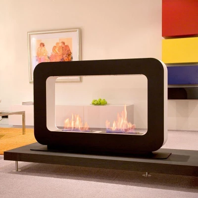 Safretti Curva DT - Lareira a bioetanol autónoma preta