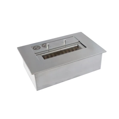 Queimador de bioetanol de 1,3 litros em aço com uma largura de 24 cm Queimador de bioetanol de 1,3 litros em aço com uma largura de 24 cm