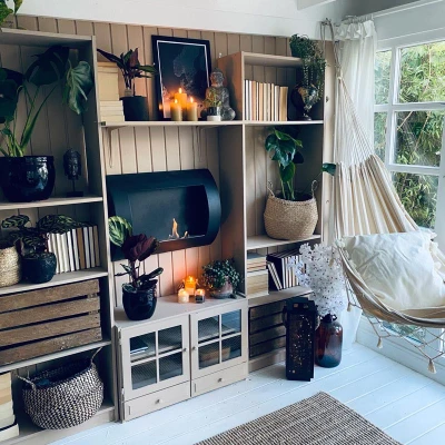 Ocean - Lareira a Bioetanol de Parede em Preto - Design Simples Ocean - Lareira a Bioetanol de Parede em Preto