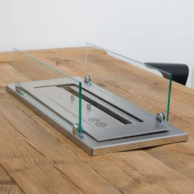 Moldura de aço para um queimador superior de 45 cm. Moldura de aço com vidro para queimador