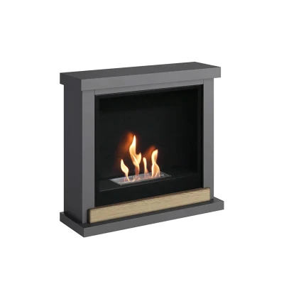 Hagen Lareira de Bioetanol com Moldura - Cinza