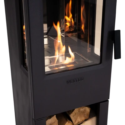 Lareira de Bioetanol Nobel 90 – Independente, Preta, 42,5 cm x 101,5 cm