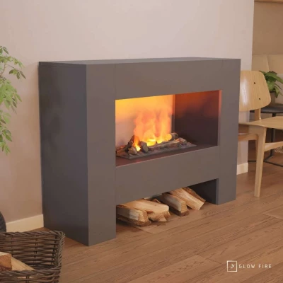 Lareira a Vapor de Água Independente | Glow Fire Fallada Cinza - Comprar Online Glow Fire Fallada Cinzento - OMC 600 | Lareira a Vapor de Água Independente, Cinza, 120 cm x 90 cm x 40 cm