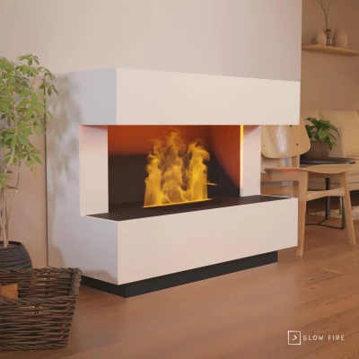 Kant Branco - Lareira Elétrica OMC 600 – Chama Realista, Ecológica, Design Independente