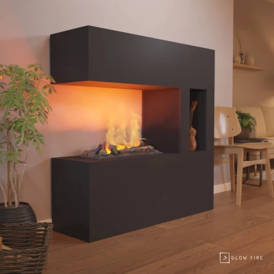 Schiller Pocket Black - Lareira Independente a Vapor de Água OMC 600 – Chama Realista, Design Ecológico