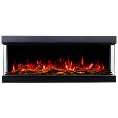 Aflamo Superb 3D 160 Lareira elétrica de Encastrar (163,2 cm) preto com 3 lados