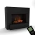 Glow Fire Hauptmann Preto - OMC 600 | Lareira a Vapor de Água Independente, 90 cm x 110 cm x 45 cm